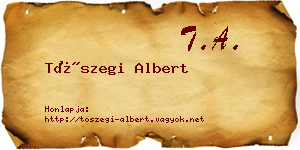 Tószegi Albert névjegykártya