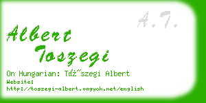 albert toszegi business card